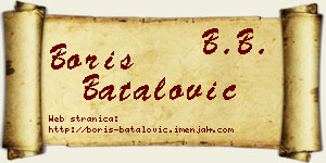 Boris Batalović vizit kartica